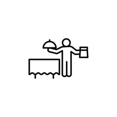 restaurant Waiter icon Flat fill set collection