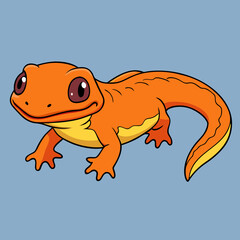 cartoon newt on white