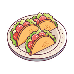plate of tacos icon, plate of tacos vector illustration-simple illustration of plate of tacos, perfect for plate of tacos logos and themed design 