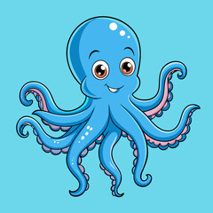 octopus cartoon illustration © UtsoMondal