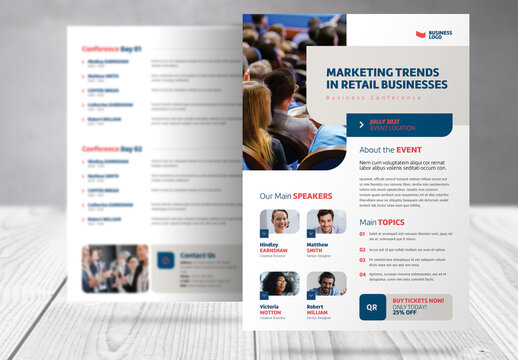 Business Conference Agenda and Program Flyer