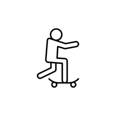 skateboarding icon Flat fill set collection