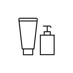 Skincare products icon Flat fill set collection