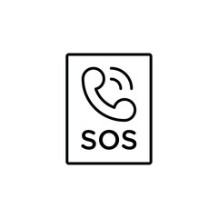 SOS Emergency icon Flat fill set collection