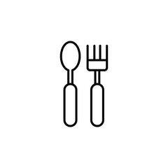 spoon and fork icon Flat fill set collection