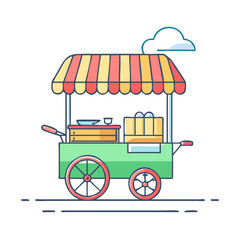 street food cart icon, street food cart vector illustration-simple illustration of street food cart, perfect for street food cart logos and themed design 