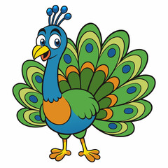 peacock vector illustration