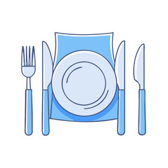 table setting icon, table setting vector illustration-simple illustration of table setting, perfect for table setting logos and themed design 
