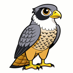 peregrine  falcon cartoon isolated on white