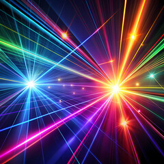 Fototapeta premium Abstract Colorful Laser Light Show Dynamic Energy Vibrant Rays Bright Beams Powerful Illumination 