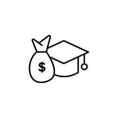 tuition fee icon Flat fill set collection