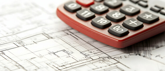 Construction estimators calculating material and labor costs through blueprint analysis  -