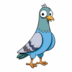 vector illustration of a cartoon pigeon 