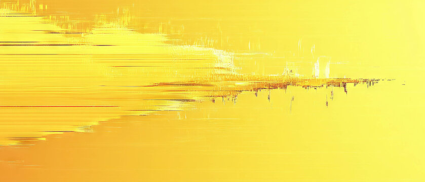 Digital glitch effect with yellow overlay creating a warm, distorted visual experience
