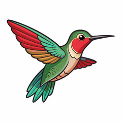 Ruby throated hummingbird vector