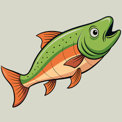 vector illustration of a  salmon fish