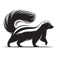 Bold skunk silhouette for modern creative projects - Skunk illustration - minimallest skunk vector
