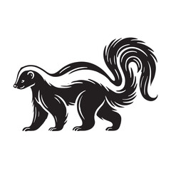 Minimalistic skunk silhouette for versatile design needs - Skunk black vector
