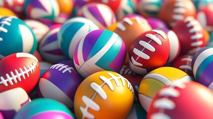 Colorful Sports Balls Pile High In A Heap