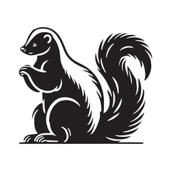Skunk silhouette for creative media projects - Skunk black vector
