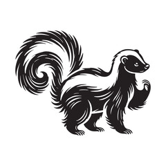 Unique skunk silhouette for versatile design uses - Skunk illustration - minimallest skunk vector
