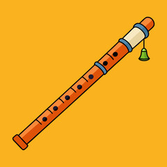 shakuhachi isolated on white background