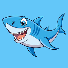 shark cartoon isolated on white