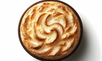 Fototapeta premium Swirled meringue dessert, studio shot, white background, food photography