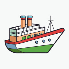 vector illustration of a ship