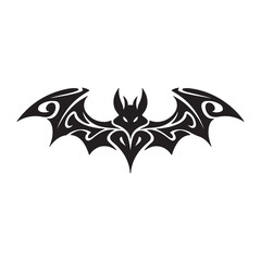 Naklejka premium Bat silhouette with line art vector illustration