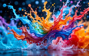 Mesmerizing liquid art against a stunning bokeh backdrop
