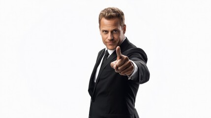 Confident businessman posing for a portrait in a minimalist studio capturing professionalism and charisma