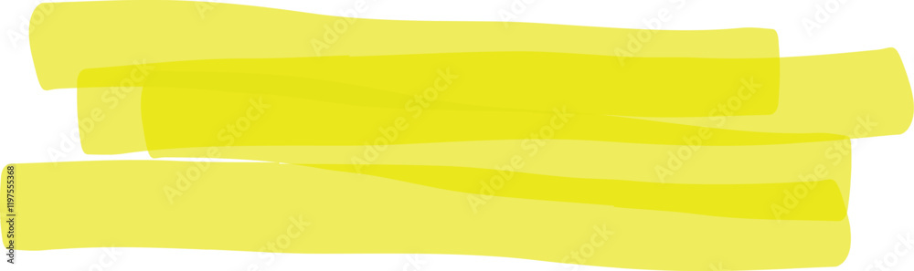 Poster three overlapping horizontal highlighter strokes in a vibrant yellow hue create a striking visual el