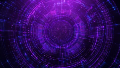 Fototapeta premium Abstract Purple and Blue Circular Tech Background 