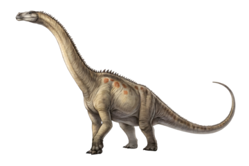 Diplodocus, Gentle Giant: A detailed illustration of a diplodocus, a massive sauropod dinosaur known for its incredibly long neck, standing majestically.