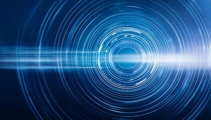 Abstract Technology Background: Futuristic Circles and Glowing Lines