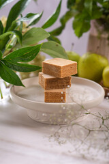 Apple whipped pastila on a light table