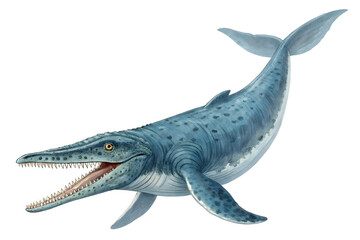 Fototapeta premium Mosasaurus Marine Reptile: A detailed illustration of a Mosasaurus, a fearsome marine reptile from the Late Cretaceous period, showcasing its powerful jaws and streamlined body.