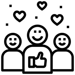 customer satisfaction outline style icon
