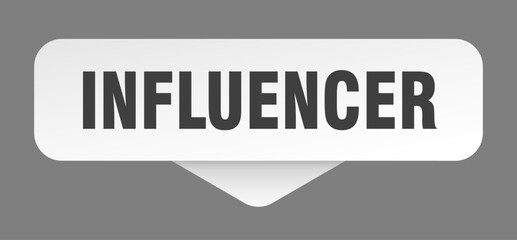 influencer sticker. influencer sign isolated on gray background