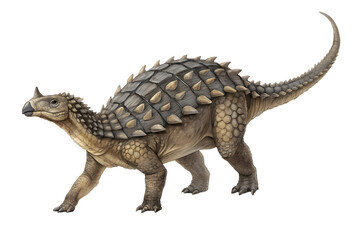 Obraz premium Ankylosaurus: A meticulously detailed illustration of an Ankylosaurus, a formidable herbivore known for its armored body and clubbed tail.