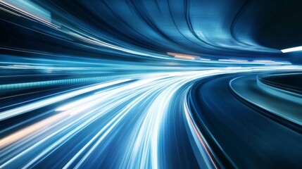 Abstract Nighttime City Road Tunnel Lightspeed
