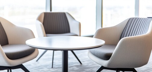 Modern corporate lounge with professionals networking and exchanging ideas relaxed yet sophisticated business environment