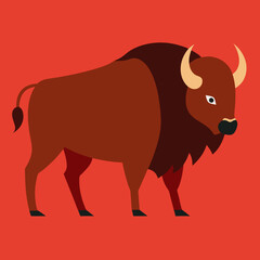 buffalo on red background