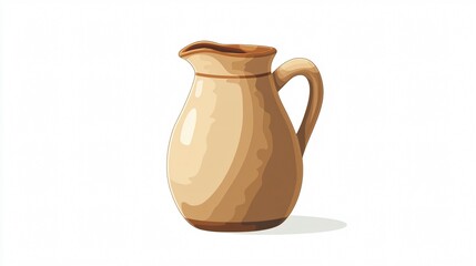 Ceramic Jug Icon Vector Isolated - Wide Angle Centered Design