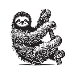 Minimalistic sloth silhouette for modern creative applications - Sloth black vector  © Vectorhub