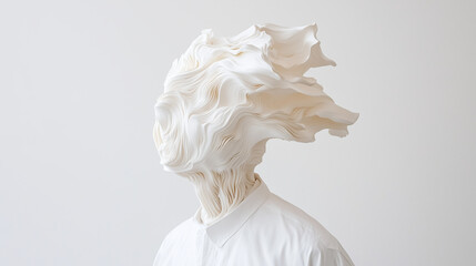 Abstract Sculpted Head: A surreal and thought-provoking image of a sculpted head, seemingly melting or dissolving into abstract forms, creating a sense of mystery and intrigue.