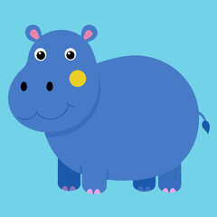 happy hippopotamus vector art
