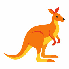 kangaroo vector art on white