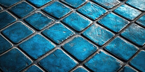 Blue Tiled Floor Close Up